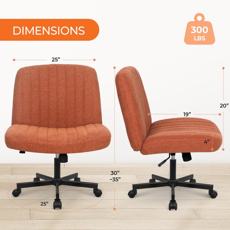 Cross-legged chair, with its wide seat filled with high-density sponge, orange