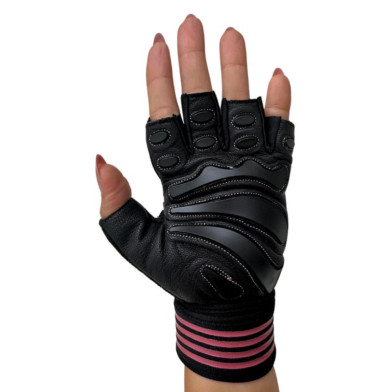 SQUATS TEAM - ProGrip Fitness Gloves – Genuine Leather with Enhanced Grip & Wrist Support, Foam Padding, and Integrated Towels