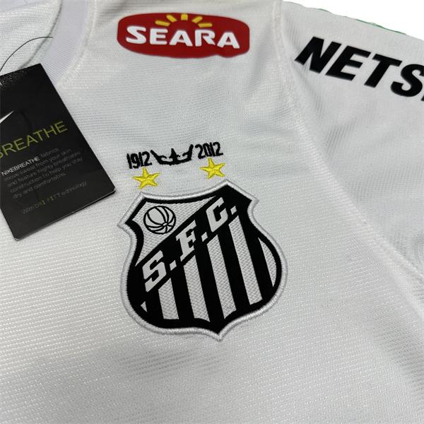 NIKE 11-12 Barclays Premier League Santos Home No. 11 Neymar Short Sleeve Vintage Soccer Jersey