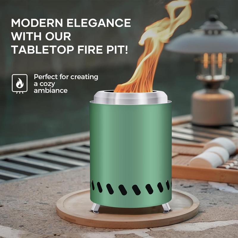 HGD Tabletop Fire Pit-5.5'' Smokeless Firepits with Carry Bag, Mini Outdoor Fire Pit with Stand, Portable Camping Firepit Stove for Patio | Fueled by Pellets or Wood |Portable Stainless Steel Solo stove Fire Pit for Outside Patio Camping