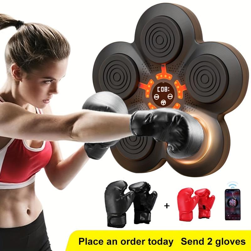 1 Piece of Creative Music Boxing Machine with Two Pairs of Boxing Glove-New Music Boxing Machine, with Light, USB Charging, Agility Speed Training, Perfect Christmas and Valentine's Day Gift