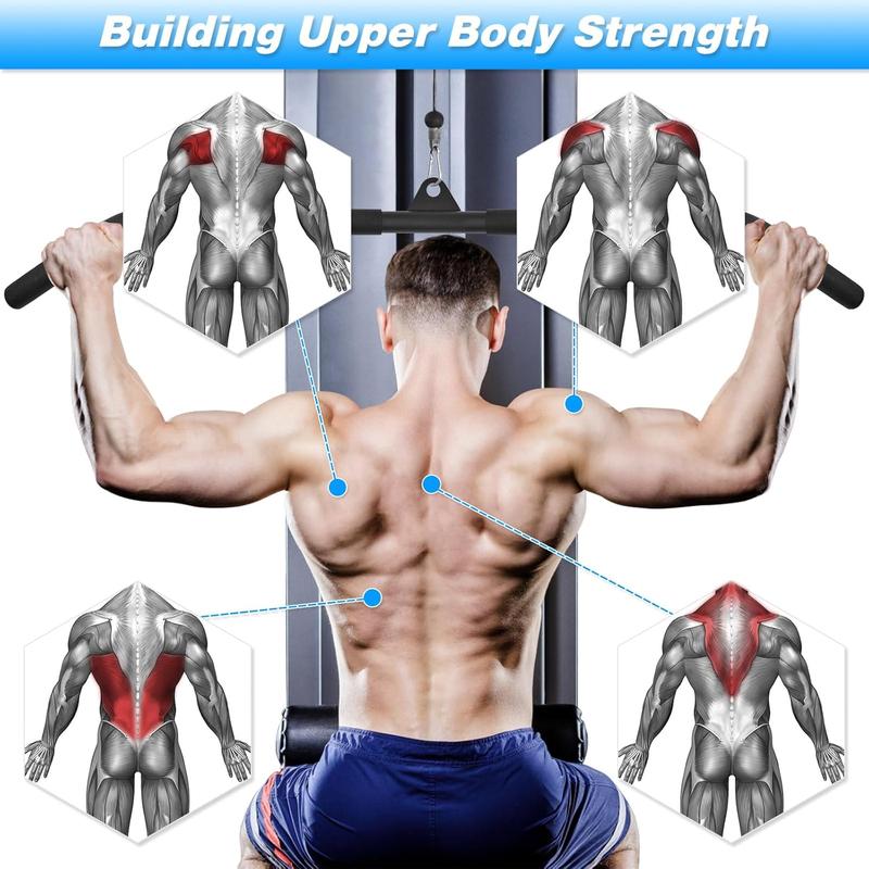 Fitness Cable Pulley System, Gym LAT and Lift Pulldown Machine Attachments, LAT Pull down Bar Home Workouts Equipments for Biceps Triceps Shoulder Arm Curl Forearm Muscle Strength Exercise XonyiCos