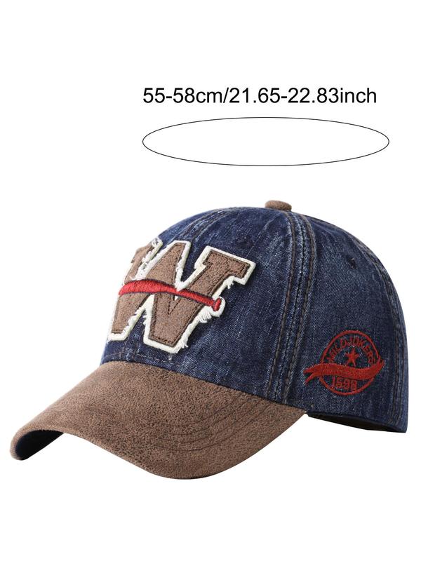 Unisex Casual Letters Embroidery Baseball Cap, 2024 Trendy Street Style Sportive Baseball Cap, Vintage Country Hat with Adjustable Strap for Men & Women for All Season