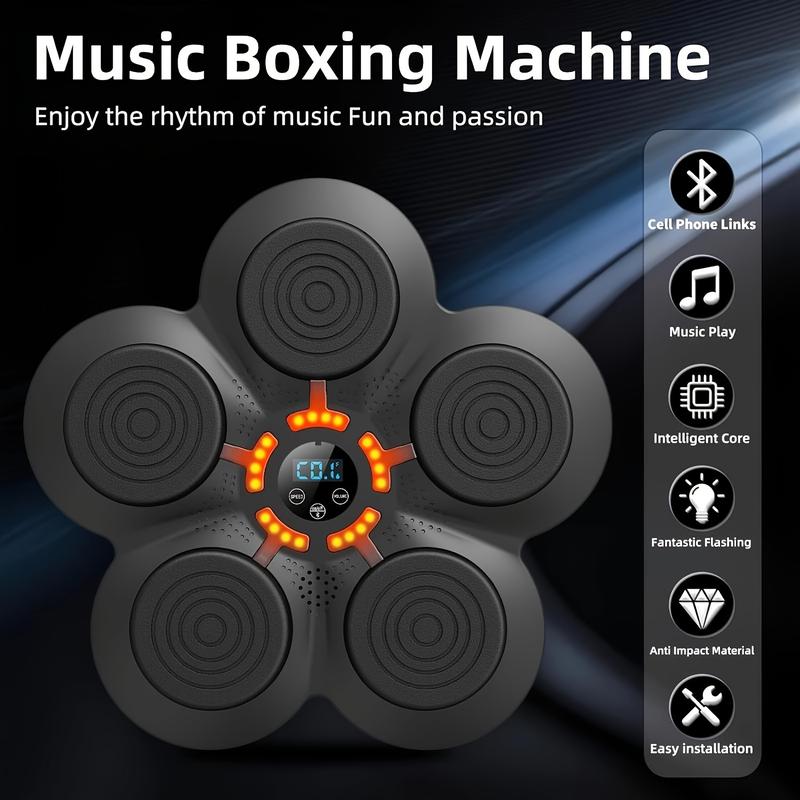 1 Piece of Creative Music Boxing Machine with Two Pairs of Boxing Glove-New Music Boxing Machine, with Light, USB Charging, Agility Speed Training, Perfect Christmas and Valentine's Day Gift