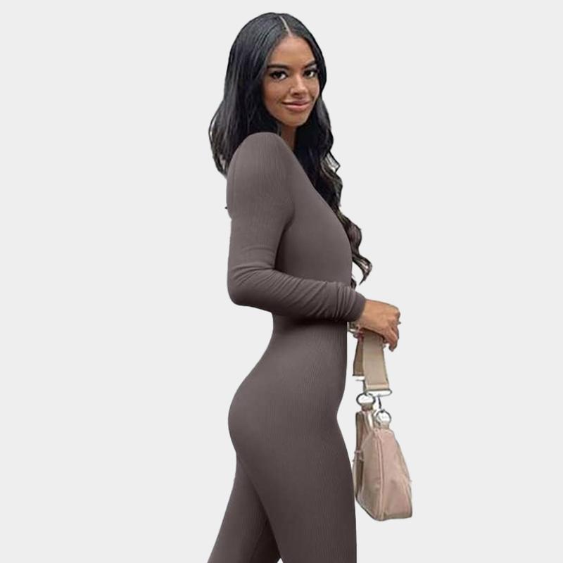 GQF Long Sleeve Women Yoga Jumpsuits 3306 [comfort shaping sculpting confidence-boosting belly control bodysuit and tracksuit shapewear]