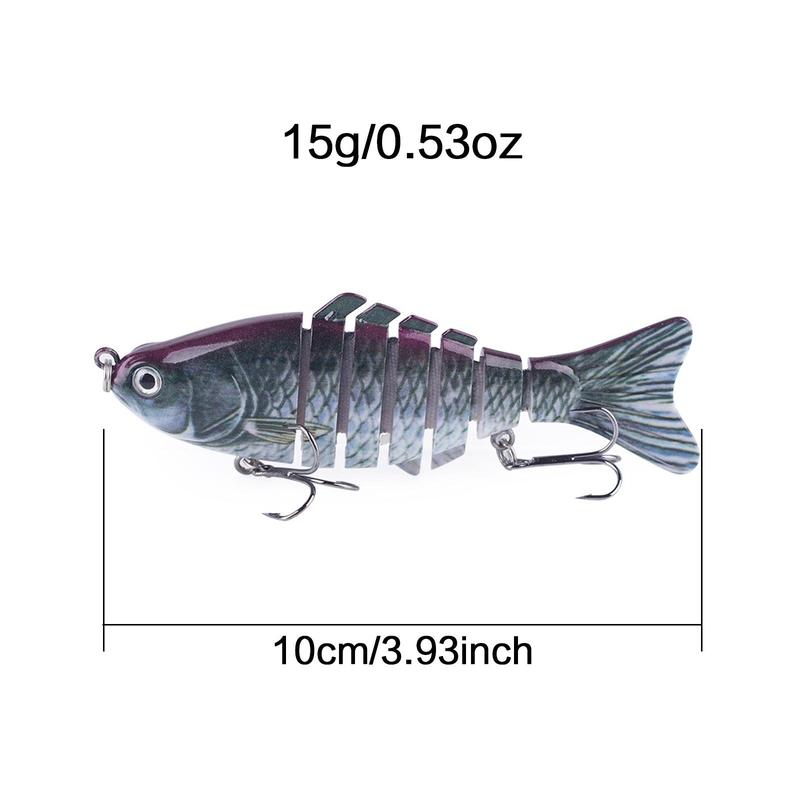 Artificial Fishing Lure, 1 5 Counts Multi Jointed Swimbait with Hook, Rotating Lifelike Fishing Bait, Fishing Accessories for Freshwater & Saltwater