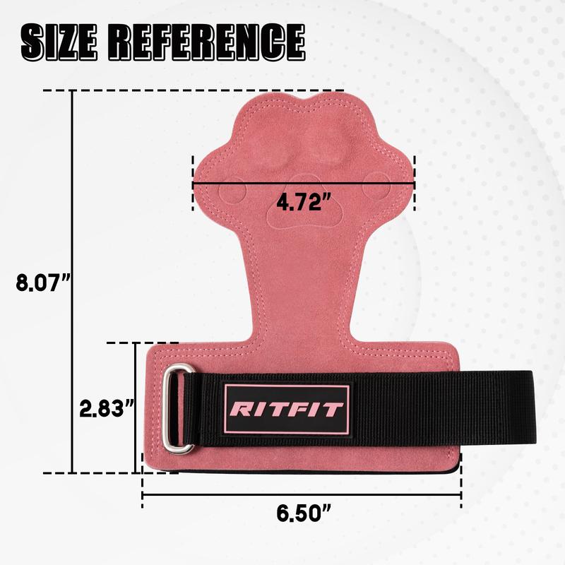 RitFit Weight Lifting Wrist Straps with Double Layer Leather Material, Enhanced Grips for Deadlift and Powerlifting for Women Heavy Duty