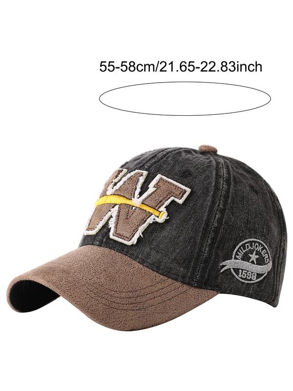 Unisex Casual Letters Embroidery Baseball Cap, 2024 Trendy Street Style Sportive Baseball Cap, Vintage Country Hat with Adjustable Strap for Men & Women for All Season