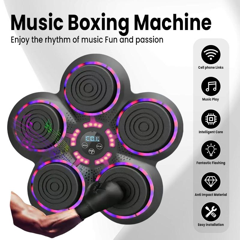 Intelligent Music Boxing Machine for Adults - Wall Mounted Electronic Boxing Trainer with Boxing Gloves, Fitness Striking Equipment for Home, Indoor, and Gym Use,music