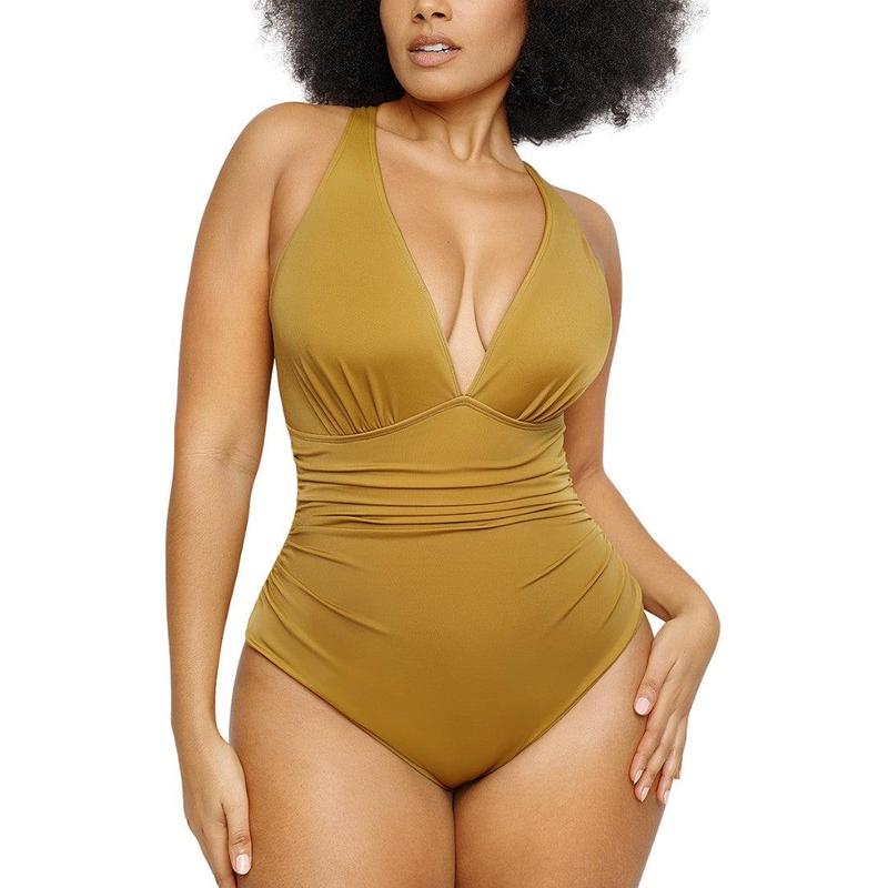 Shapellx Smart Sculpt Front Ruched Swimsuit for Women