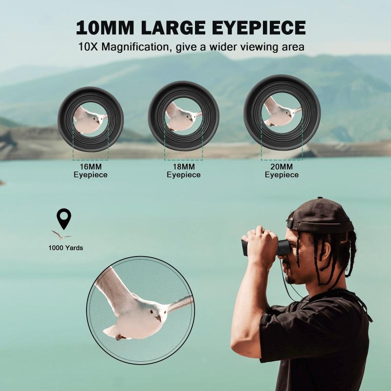 10x25 Adult Binoculars High Power Binoculars Small Eyepiece Easy Focusing Powerful Binoculars Suitable for Bird Watching Cruise Ship Hunting Travel Hiking Travel