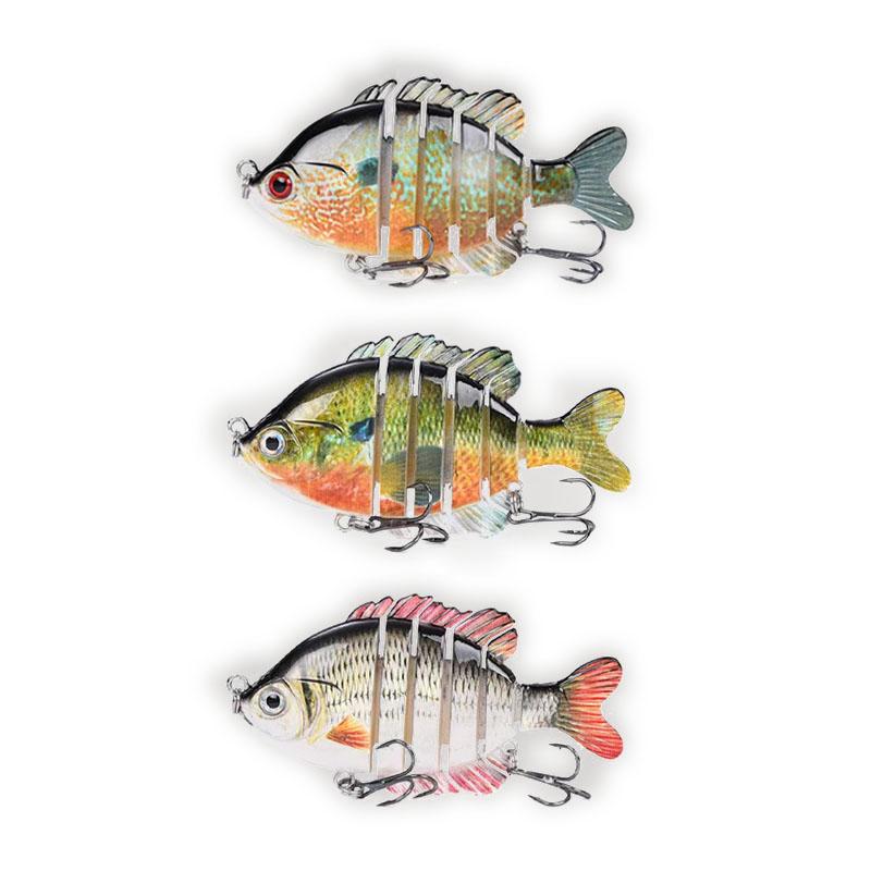 3Pcs 1Pcs Multi Jointed Baits 6-section Fishing Lure Swimbait Multicolored Lures 3.46in 0.85oz  Hardbait  Crankbait  for Bass Freshwater Saltwater