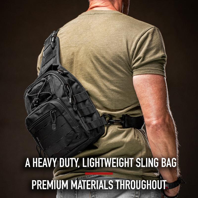 Tactical Shoulder Sling Bag for EDC Molle, Crossbody, Outdoor Sports Gear, Travel Daypack, Hiking Chest Pack, Camping Adventures, Concealed Carry.