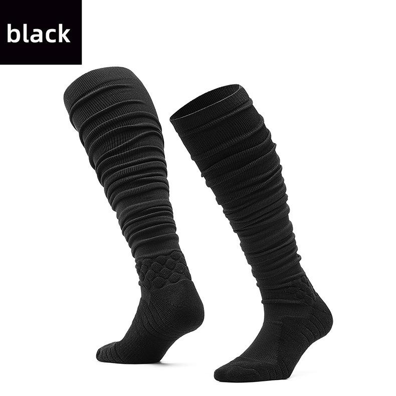 Scrunch Football Socks 1 Pack 2 Packs，xtra Long Padded Sport Socks for Men & Boys，Combed With Ankle Support Padded Knee High Socks Youth Adult