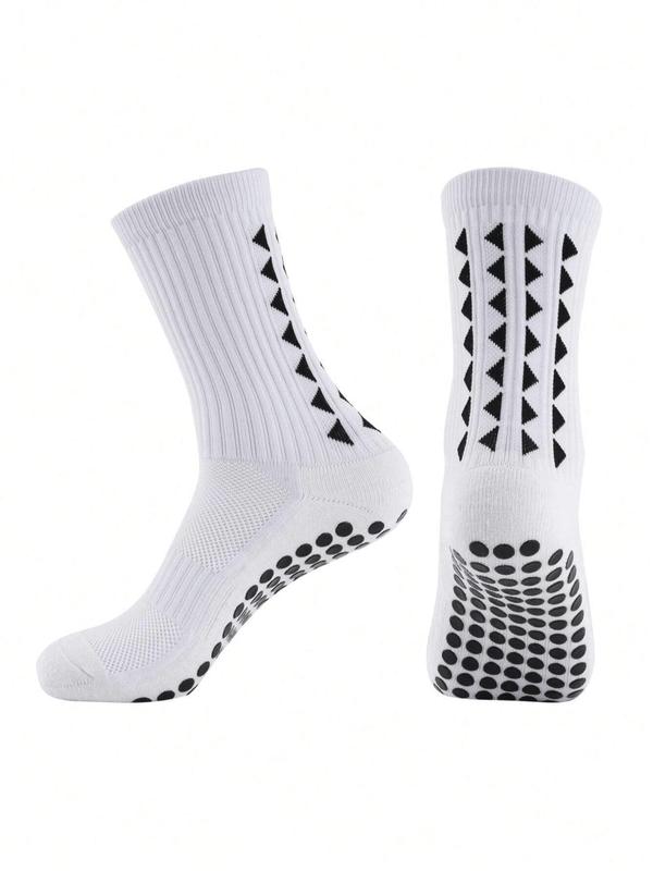 Men's Triangle Print Crew Socks, Non-slip Athletic Socks for Outdoors Competition Training, Athletic Running Socks, Summer Outfits 2024, Men's Socks & Hosiery for All Seasons