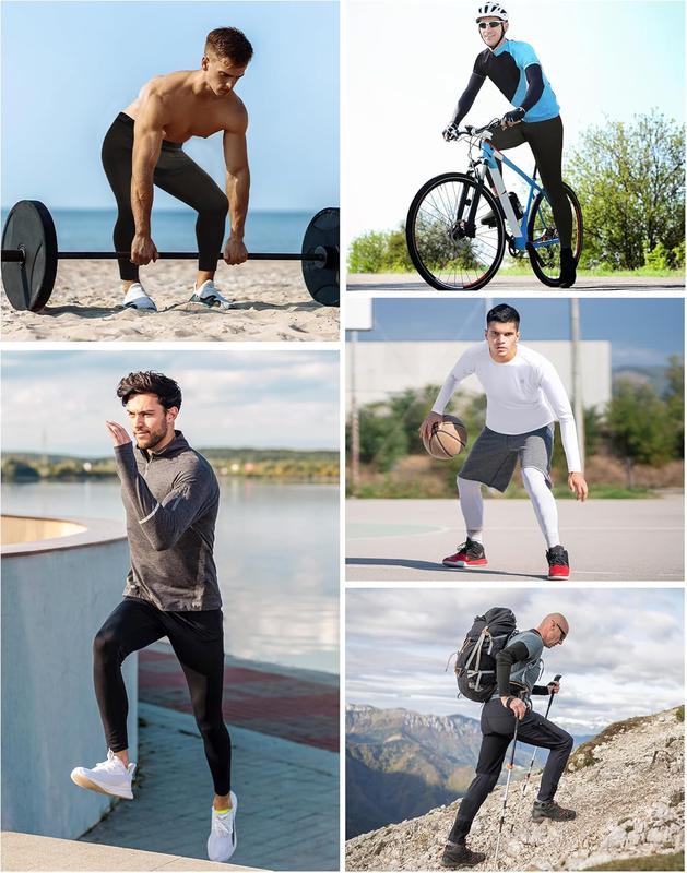 Men’s Compression Pants Running Tights Workout Leggings Athletic Base Layer Pants for Sports Yoga Basketball