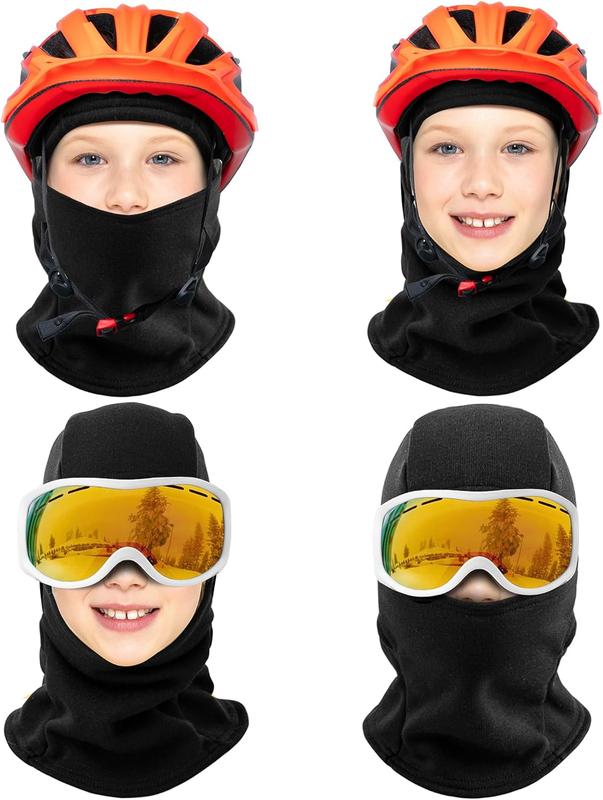 Ski Mask Balaclava for Kids Cold Weather Warm and Winter Windproof Fleece Caps Boys Girls Full Face Mask 2 Packs