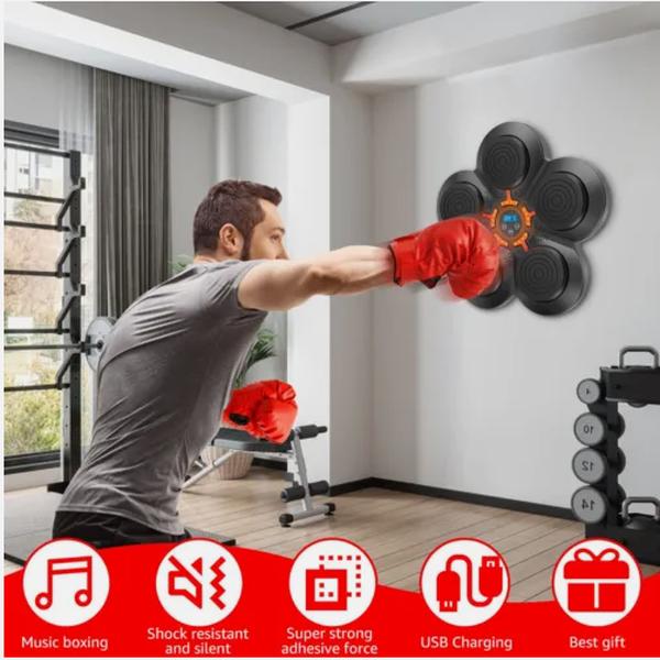 Smart Music Boxing Machine Bluetooth Wall Target Training Exercise with Gloves