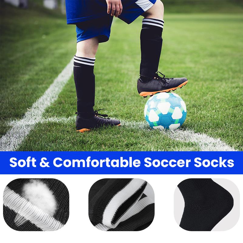 Soccer Socks Solid Striped Knee High Tube Football Sports Socks