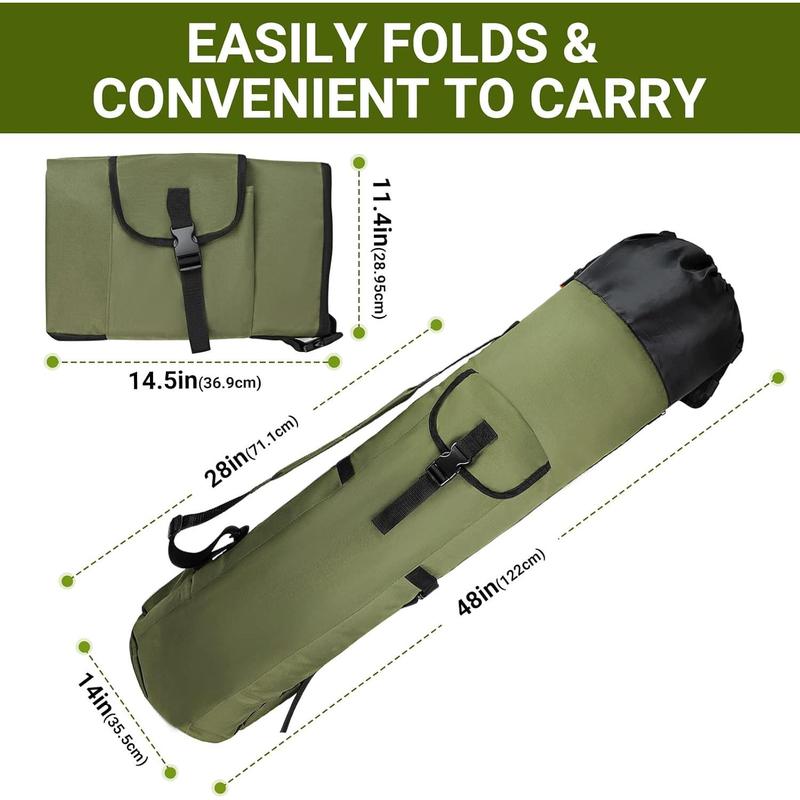 Fishing Rod Bag, Fishing Rod Case Bag with Durable Folding Oxford Fabric, Portable Fishing Bag Fish Rod Storage Bag Fishing Pole Case Bag for Men Fishing Gifts (Green)