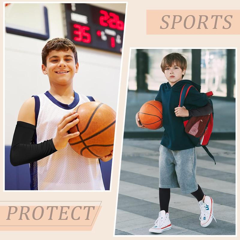 4 Pairs  Leg Sleeves  and Arm Sleeves Youth Leg Sleeves Arm Wraps for Cycling Basketball