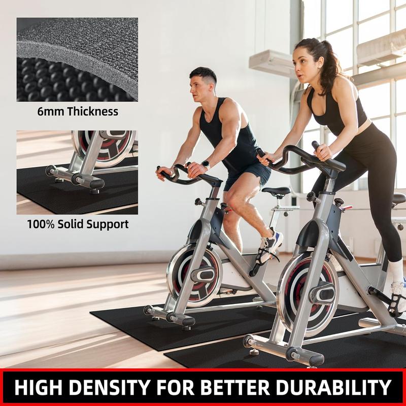 Treadmill, 7'x3' 6.3'x2.5' 6'x3' 5.6’x2’ 'x2',6mm Thick HighDensity Treadmill Bike,Jump Rope,Workout,Flooring Floor Carpet Protection