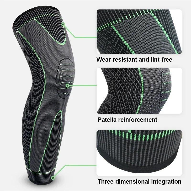 Non-slip Knee Pad, 1 Count Elastic Long Leg Sleeve Bandage, Pressurized Knee Pad, Running Sports Warm Leg Accessories for Christmas Gift