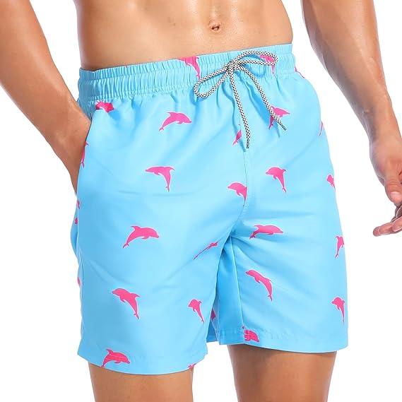 Mens Swim Trunks Quick Dry Swim Shorts with Mesh Lining Swimwear Bathing Suits