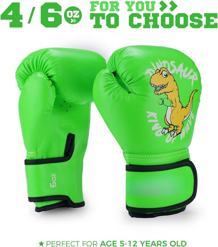 Kids Boxing Gloves for Boys and Girls, Youth Boxing Training Gloves for Kids 3-15, 4&6OZ Punching Bag Kickboxing Thai Mitts MMA Training Sparring Gloves