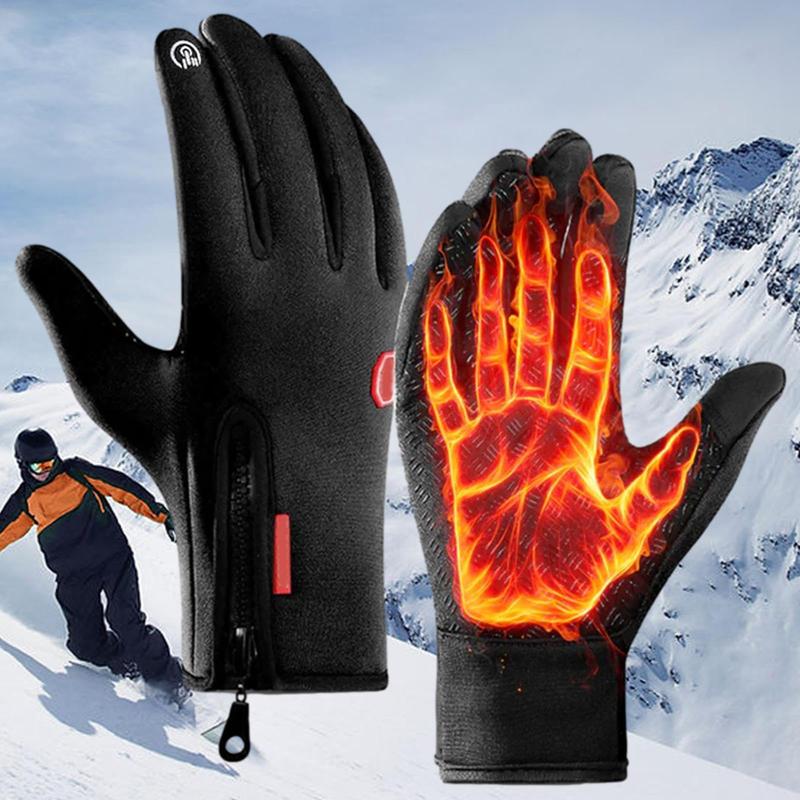 Winter Touchscreen Warm Gloves Water Resistant Windproof Anti-Slip Sports Gloves for Cycling Driving Running Climbing Adjustable Size for Men Women