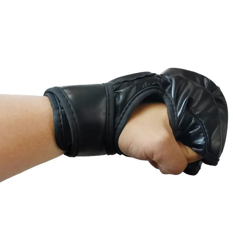 1 Pair Half Finger Boxing Gloves, Protective Training Gloves for Sanda Boxing, Sports Accessories, Gym Accessories