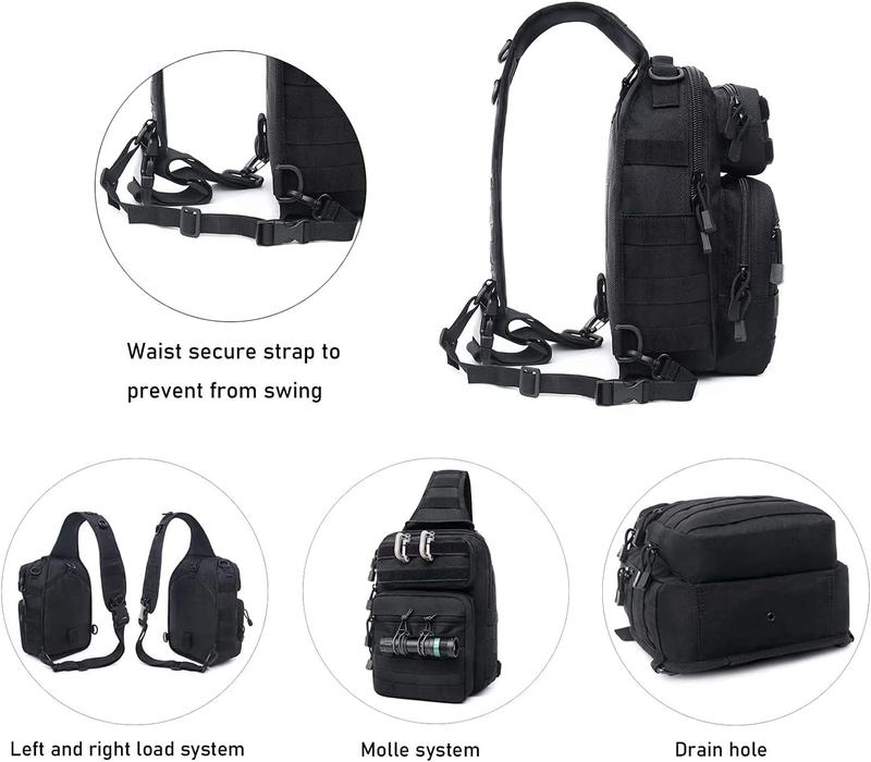 Tactical Sling Bag Pack Military Rover Shoulder Sling Backpack Molle Assault Range Bags Chest Pack Day Pack Diaper Bag