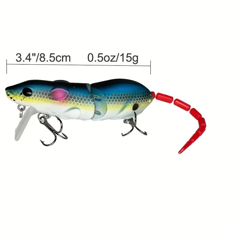 Artificial Fishing Lure, 3 Counts set Water Surface Fishing Lure, Swimbait Rat Fishing Bait, Fishing Accessories for Outdoor Fishing, Summer Gift,  Fishing Equipment