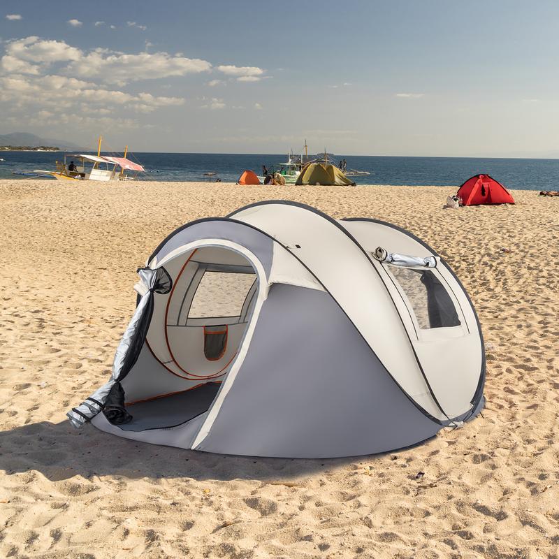 Camping Tent, 4 Person Pop Up,Easy Setup For Camping Hiking Fishing Beach Outdoor,Etc