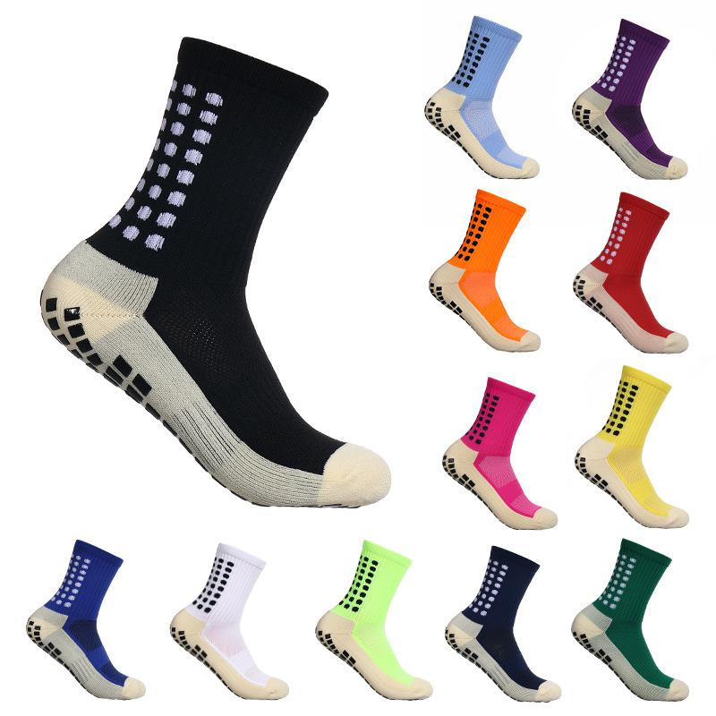 1 Pairs New Men Women Soft Breathable Anti-slip Football Socks Running Soccer Basketball Cycling Sports Grip Socks