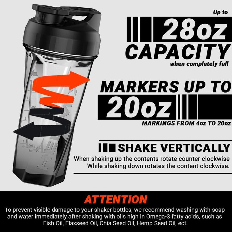 HELIMIX 2.0 Vortex Blender Shaker Bottle Holds upto 28oz | No Blending Ball or Whisk | USA Made | Portable Pre Workout Whey Protein Drink Cup | Mixes Cocktails Smoothies Shakes | Top Rack Safe