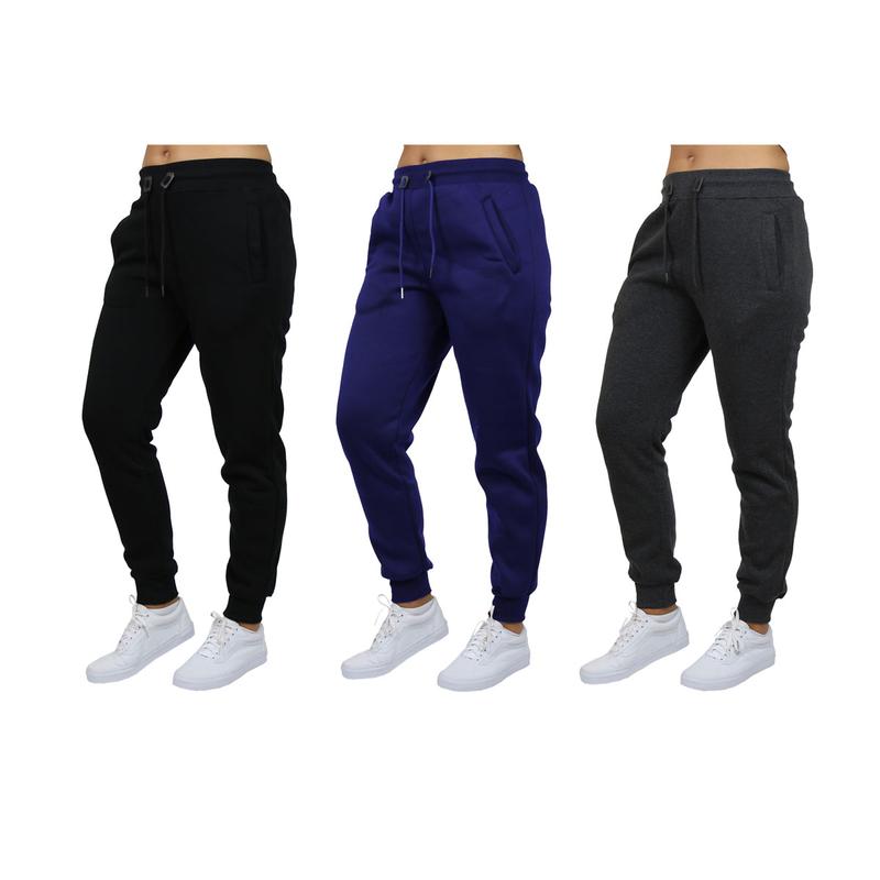 Women's 3pcs Loose Fit Fleece-Lined Classic Joggers Size S-2XL