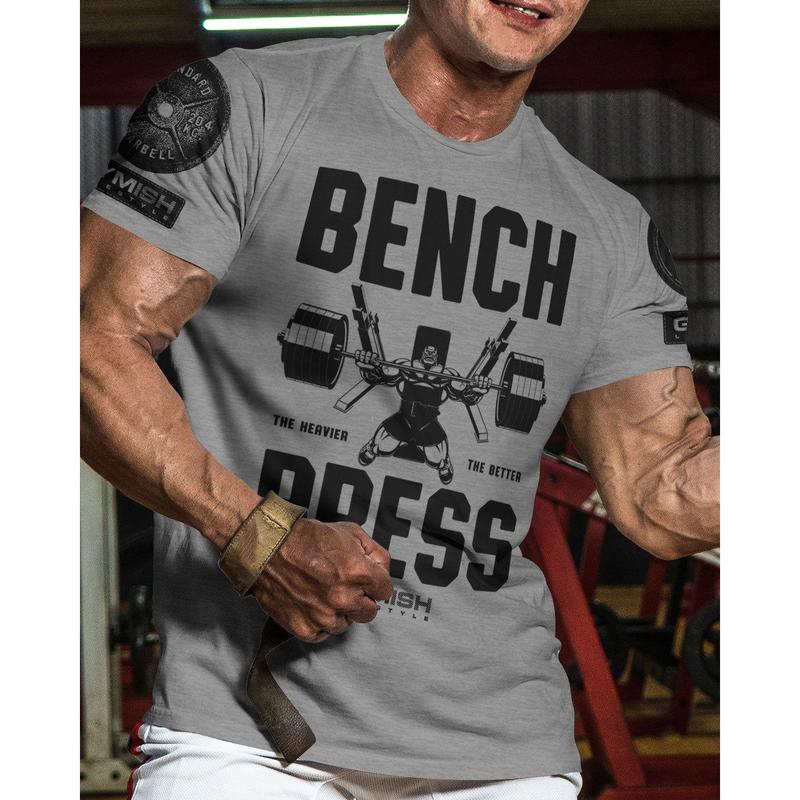 025. Bench Press Funny Motivational Workout Gym T-Shirt for Men