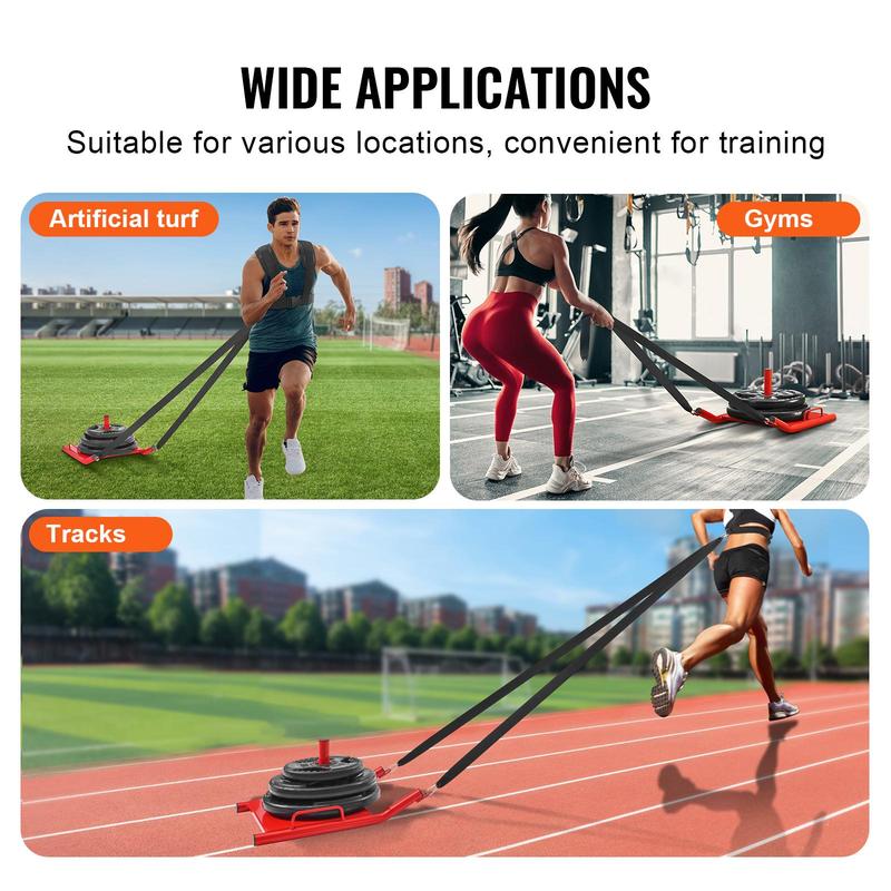 VEVOR Weight Training Pull Sled, Fitness Strength Speed Training Sled, Steel Power Sled Workout Equipment for Athletic Exercise and Speed Improvement, Suitable for 2