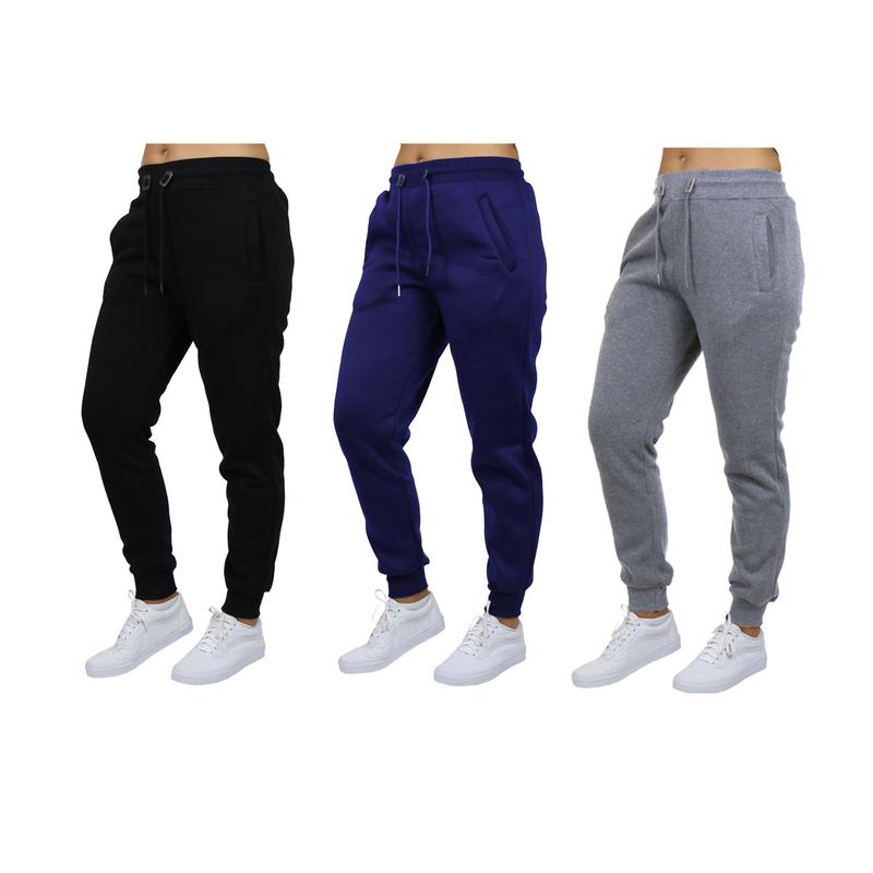 Women's 3pcs Loose Fit Fleece-Lined Classic Joggers Size S-2XL