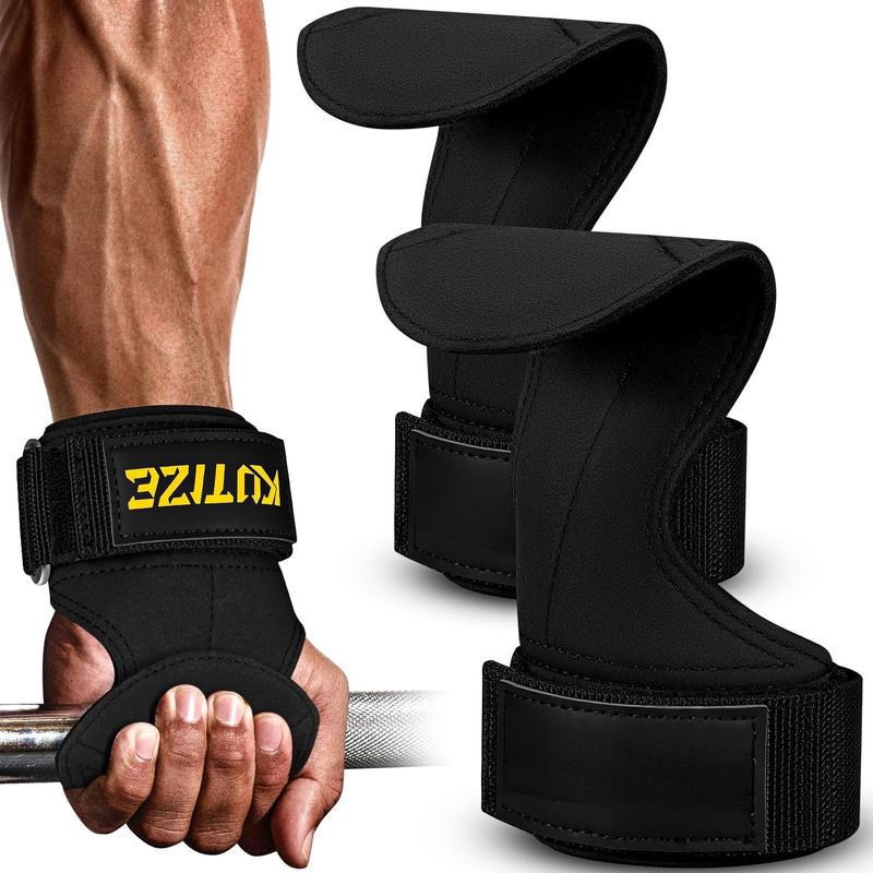 Lifting Straps, Weight Lifting Wrist Wraps for Weightlifting, Heavy Powerlifting, Deadlifts, Rows, Pull Ups, Adjustable Neoprene Padded Gym Workout Strength Training Wrist Hooks for Men Women