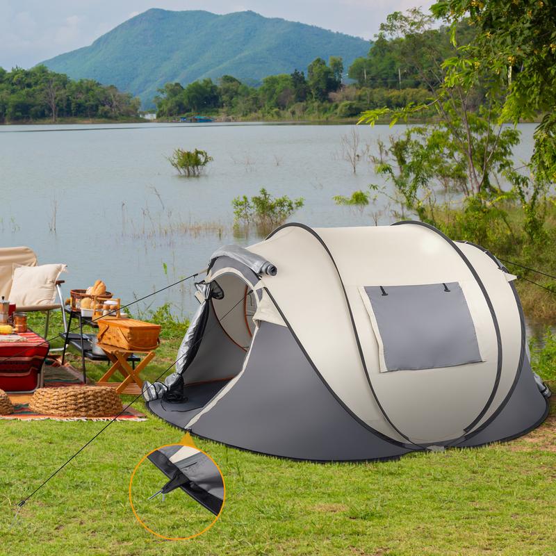 Camping Tent, 4 Person Pop Up,Easy Setup For Camping Hiking Fishing Beach Outdoor,Etc