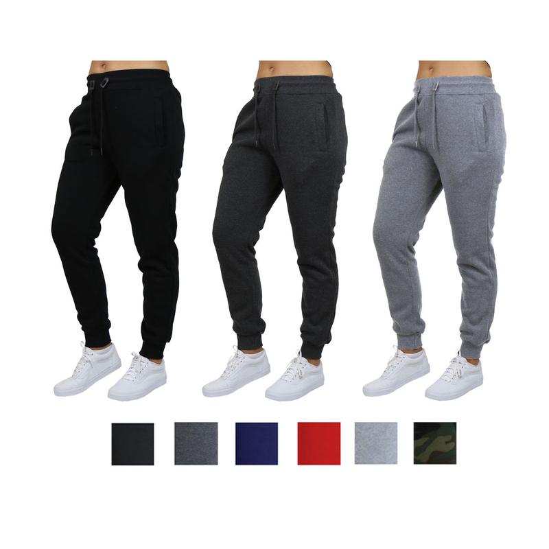 Women's 3pcs Loose Fit Fleece-Lined Classic Joggers Size S-2XL