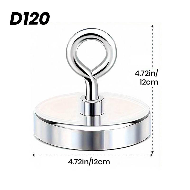 Round Magnetic Fishing Magnet, 1 Count Strong Round Magnet with Lifting Eye-bolt for Retrieving Items in Lake, Beach, Lawn & House