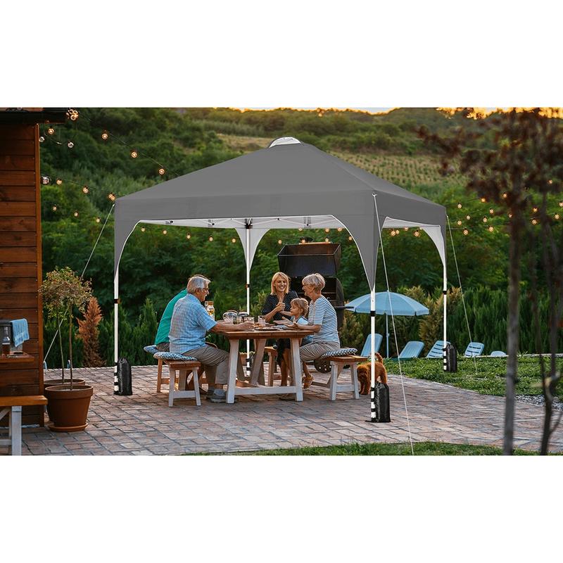 Costoffs 10x10 FT Pop Up Canopy Tent, Portable Instant Heavy-Duty Canopy, UPF 50+ Water-resistant Adjustable Canopy with Roller Bag & Sandbags & Guy Lines & Ground Stakes