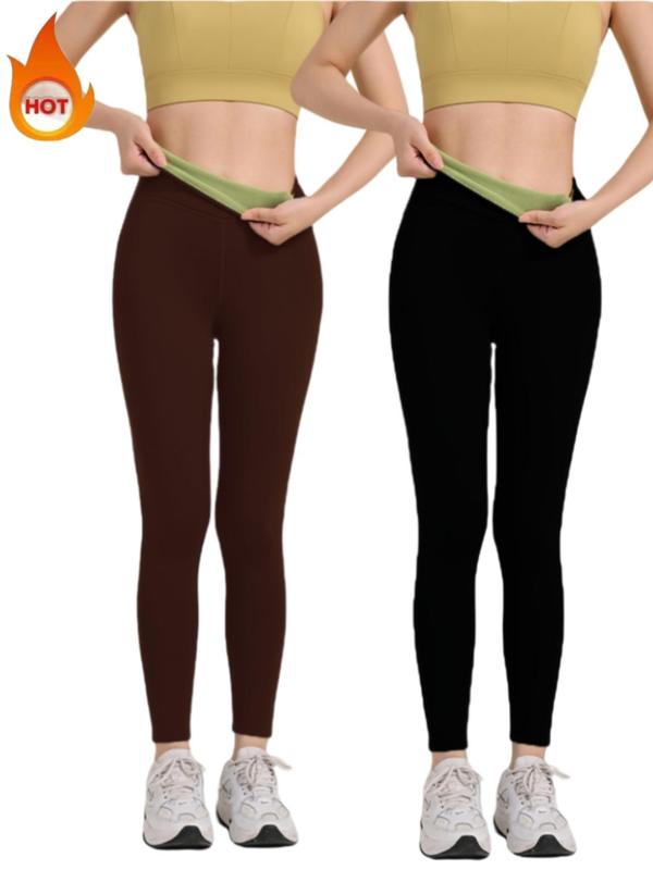 Women's Solid High Waist Sports Leggings, Breathable Comfortable Skinny Pants, High Stretch Yoga Leggings, Ladies Sportswear for Indoor Outdoor Wear