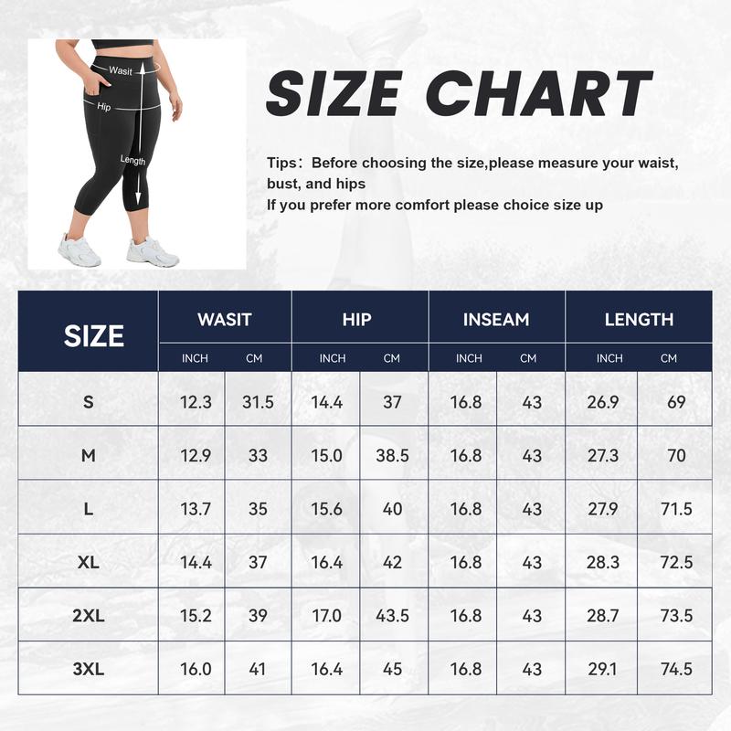 Viconow Tummy Control Capris Shorts for Women with Pockets - High Waist Bike Leggings for Gym Workout Athletic Running Yoga