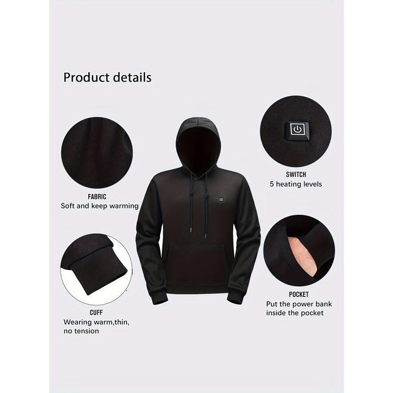 Women's Heated Hoodie Heated Sweatshirt Coat USB Electric Jacket with 3 One Heating Level and 5 One Heating Zone, Suitable for Outdoor Camping, Cycling, Hiking, Fishing, Skiing (Battery Pack Not Included)