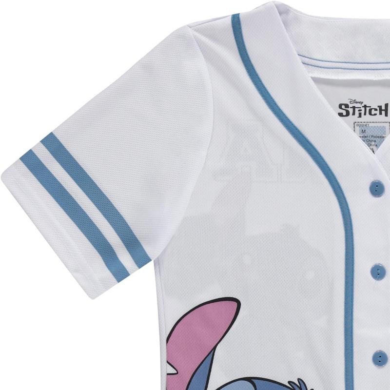 DISNEY MICKEY & CO. Disney Ladies Lilo and Stitch Shirt - Ladies Classic Lilo and Stitch Baseball Jersey Lilo and Stitch Mesh Jersey