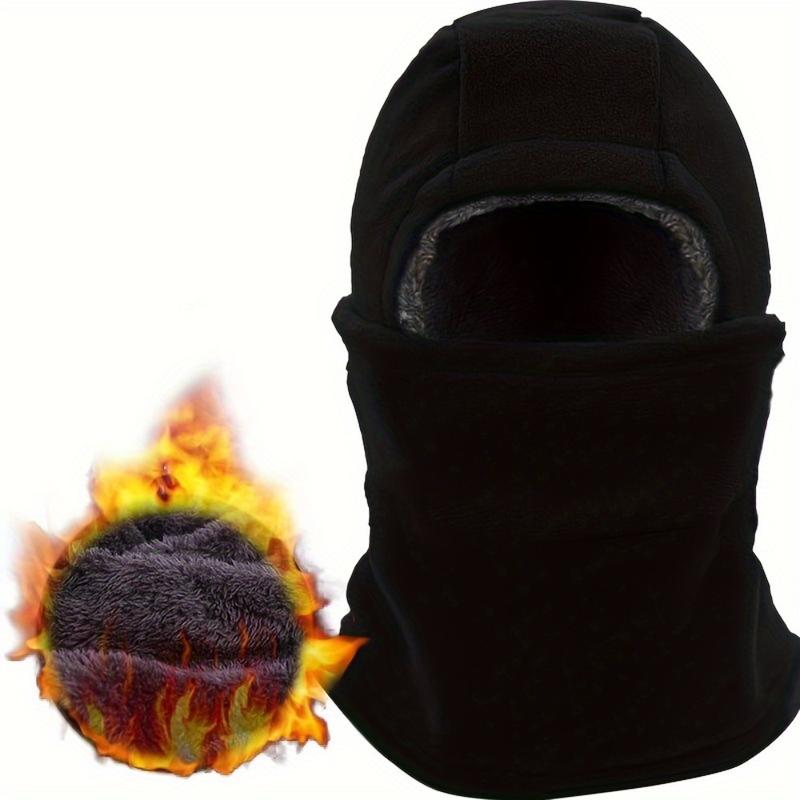 2Pcs  set Thick Fleece Hood Balaclava Winter Windproof Mask Neck Cover Hats For Men And Women, Cold Weather Motorcycle Mask Hood Outdoor Sports Windproof Hat